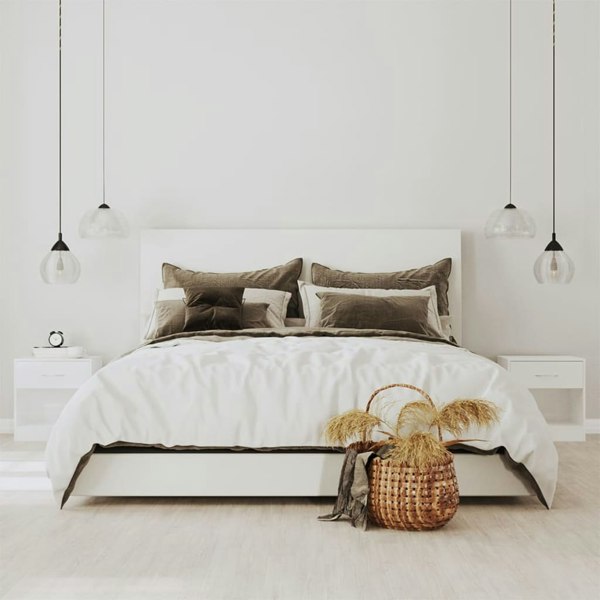 Berkfield Bedside Cabinets 2 pcs with Drawer High Gloss White