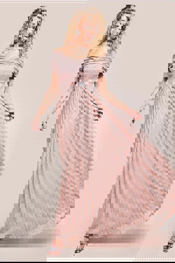 Bardot Pleated Skirt Maxi Dress - Blush DR3096A