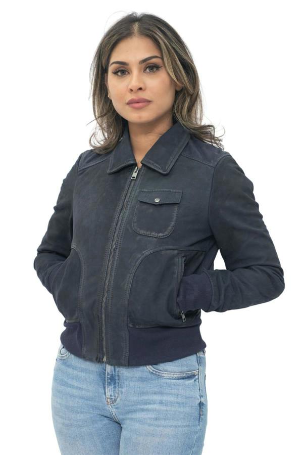 Infinity Leather Womens Leather MA-1 Varsity Jacket-Ann Arbor