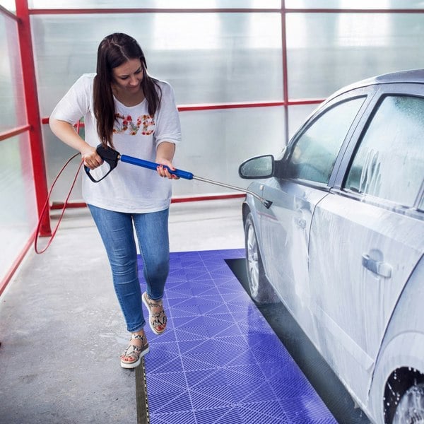 Monstershop Vented Garage Floor Tiles With Edges – 90 Blue & 30 Black