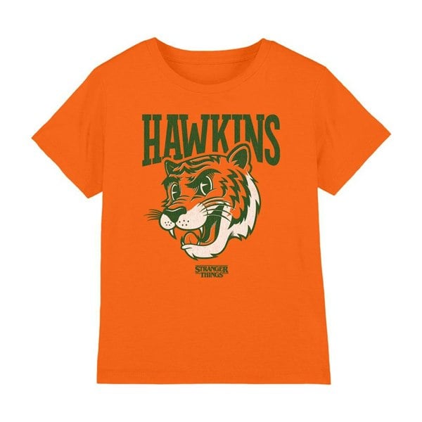 Stranger Things Kids Hawkins High Tiger Mascot T-Shirt - Orange