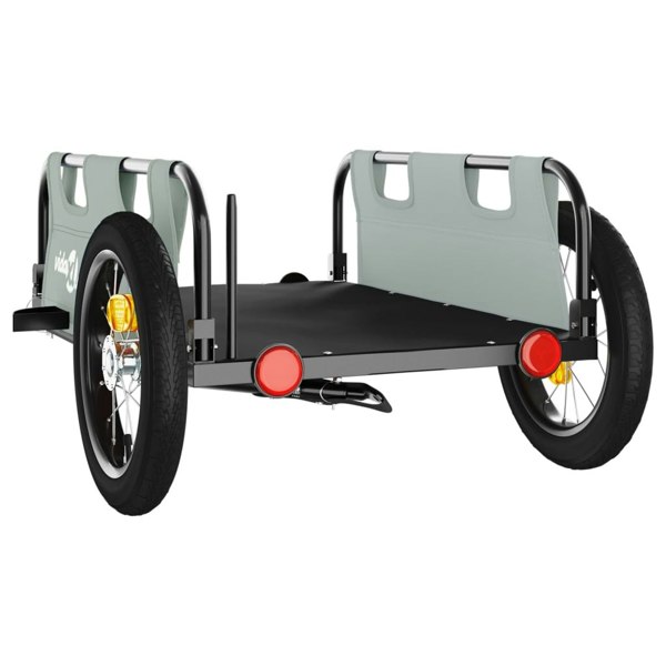 Berkfield Cargo Bike Trailer Grey Oxford Fabric and Iron