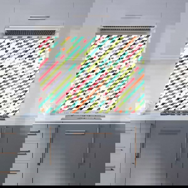 Warren Reed - Designer Coloured Diagonal Abstract Pattern Kitchen Splashback
