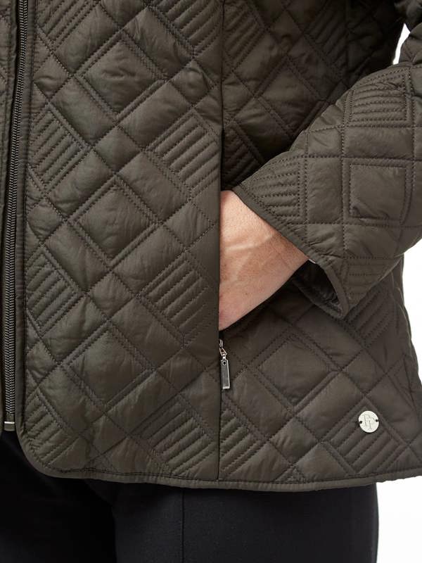 PennyPlain Diamond Quilt Gilet - Pine