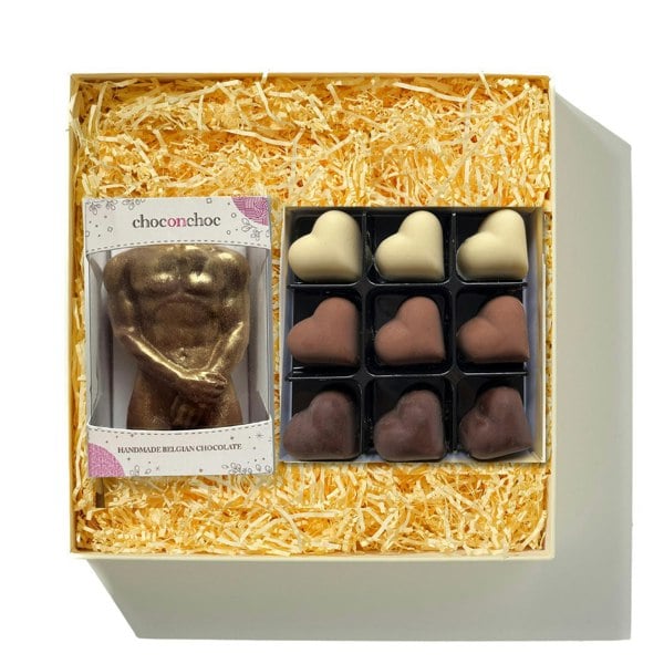 CHOC ON CHOC Chocolate Male Body & Assorted Hearts