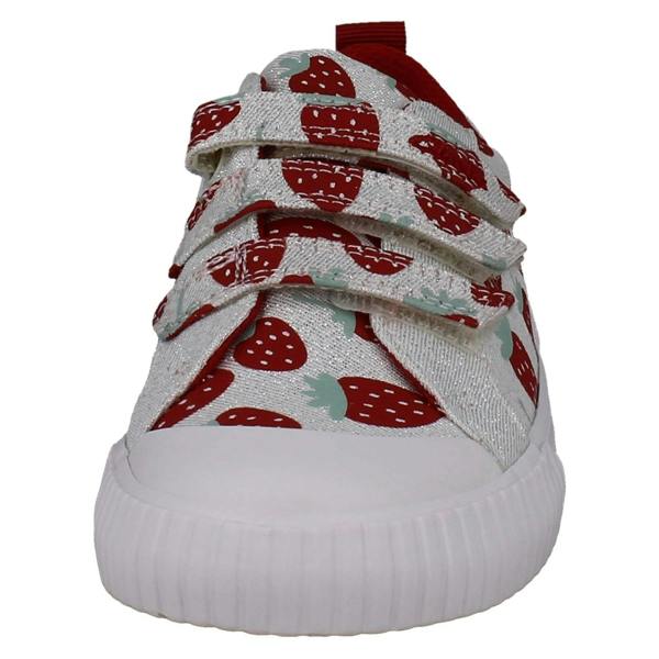 Clarks Girls Clarks Canvas Metallic Strawberry Design Shoes Foxing Fraise