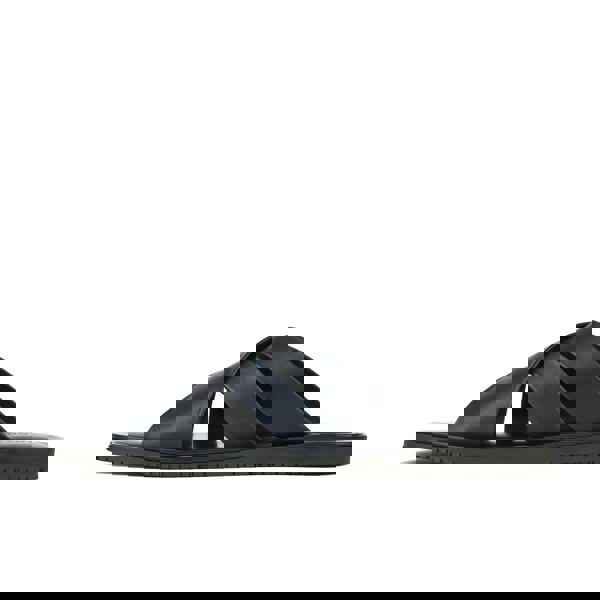 Embassy London Rio - Men's crossover straps fully leather lined slide sandal - Navy
