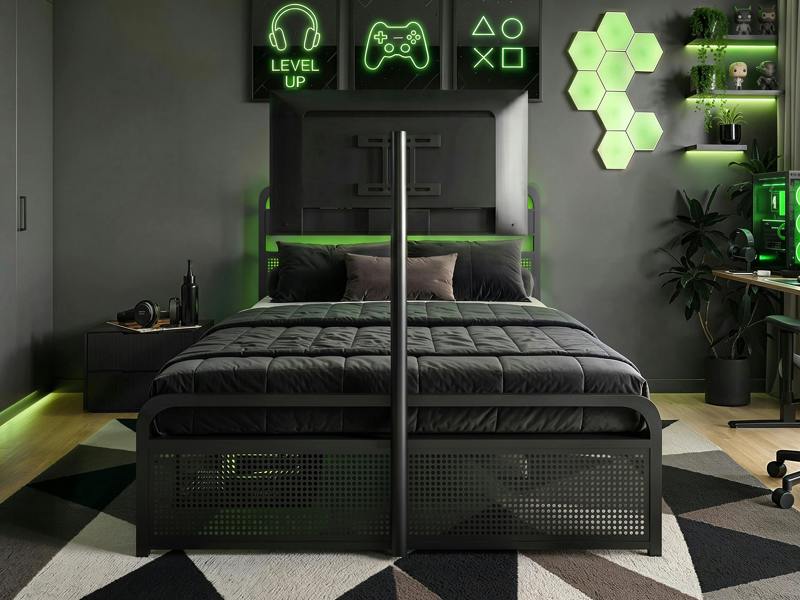 Recoil Panther Metal TV Bed with Storage