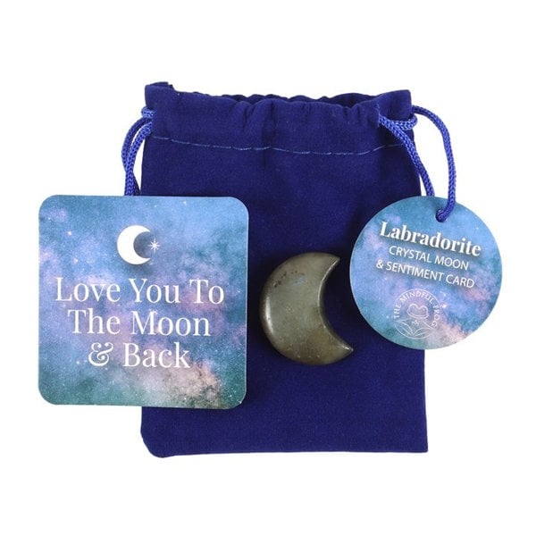 Serano Love You to the Moon Labradorite Crystal Moon in a Bag