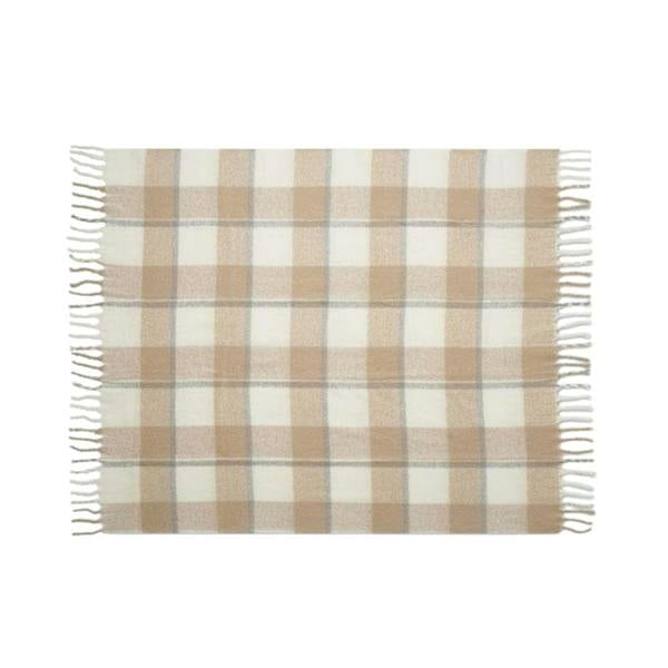 MidOcean Quet Mohair Chequered Blanket - Beige - 