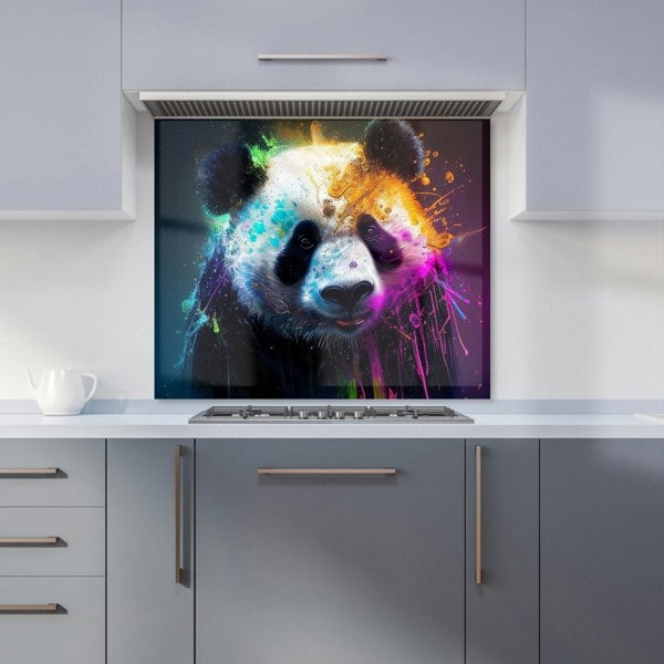 Warren Reed - Designer Panda Face Splashart Colourful Kitchen Splashback