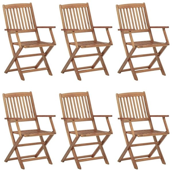 Berkfield Folding Outdoor Chairs 6 pcs Solid Acacia Wood