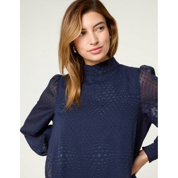 Blue Vanilla High Neck Shift Dress