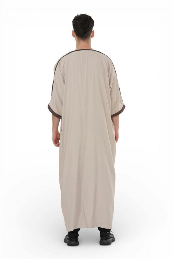 Infinity Leather Men's Moroccan Thobe Robe Djellaba Gandoura Eid Jubba- HM66