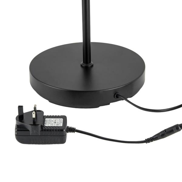 Modern LED Halo Ring Floor Lamp in Matte Black with CCT Dimmer Button Image 4