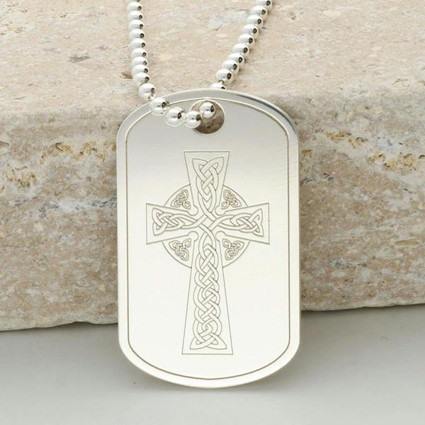 Christopher James of London Sterling Silver Large Celtic Cross Dog Tag