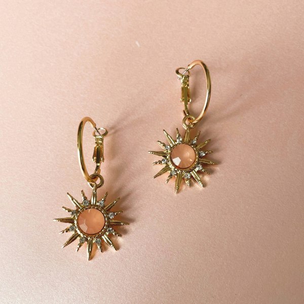 Luxe Tones Solina Peach Gem Hoop Earrings