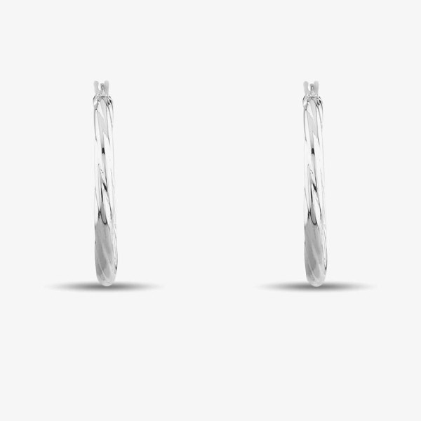 T. H. Baker Silver Twisted Hoop Earrings 8-53-9039