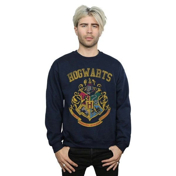 Harry Potter Mens Hogwarts Varsity Sweatshirt - Navy Blue