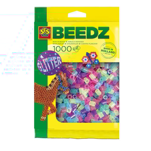 SES Creative Iron on Beads 1000 Mix Glitter