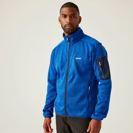 Regatta Mens Newhill Marl Full Zip Fleece Jacket - Olympian Blue