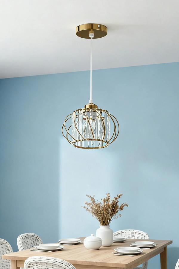 E27 Metal & Glass Lampshade Pendant Light