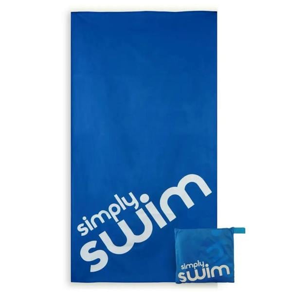 Royal blue Simply Swim large microfibre towel with branding