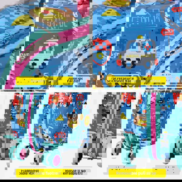 Dekko 17'' Kids Ride On Suitcase Carry On Travel Luggage on Wheel Lightweight