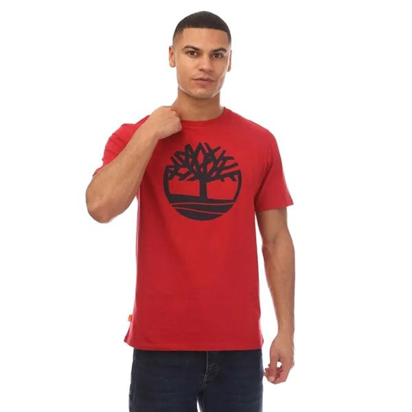 Timberland Mens Kennebec River Tree Logo T-Shirt - Red