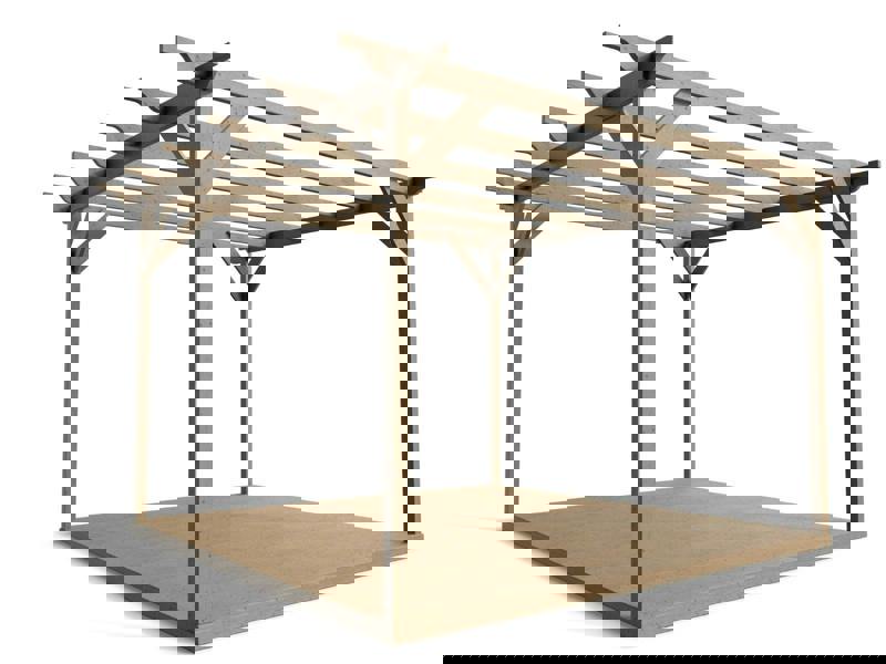 Arbor Garden Solutions Sculpted Wooden Pergola and Decking Kit