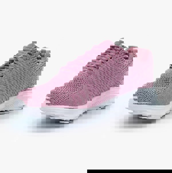 Cipriata LEONA Womens Sparkle Lace Up Trainers Rose Pink