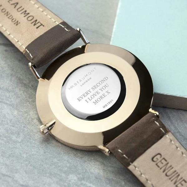 Men's Modern Vintage Personalised Leather Watch - product in use