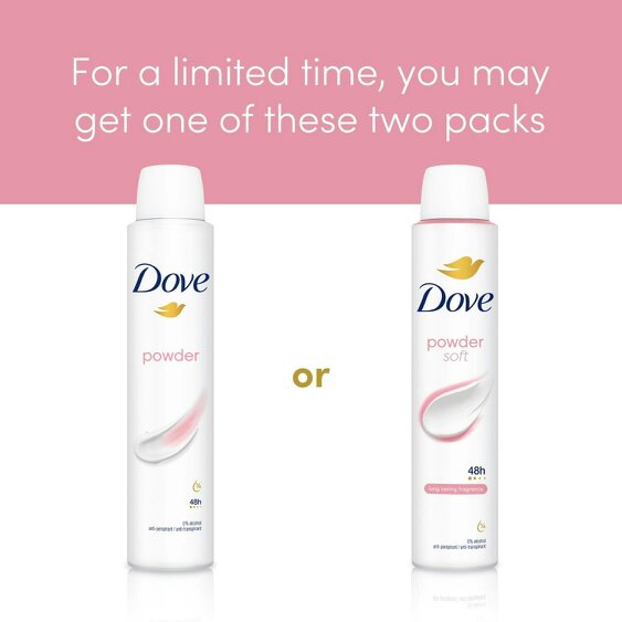 Dove Powder Anti-Perspirant with 48H Sweat Protection Deo for Women 200ml, 24pk