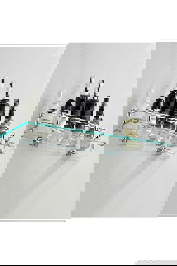 Living and Home 50cm Shelf Tempered Glass 6MM Thick Storage Organizer Wall Mounted Bathroom