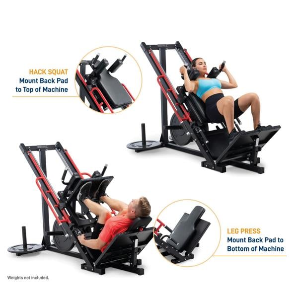 Marcy Leg Press & Hack Squat 136kg Resistance MWM0418