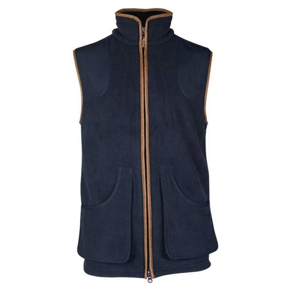 Navy Jack Pyke Shooters Gilet with faux suede piping