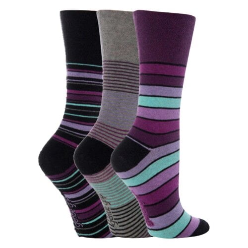 Gentle Grip 3 Pairs Ladies Cotton Rich Everyday Socks Gentle Grip Soft Top Comfort Socks - 4-8 UK - GG10