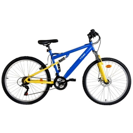 YOAC 84 Link Mountain Bike, 18 Speed – Blue/Yellow
