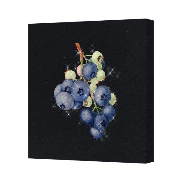 Benjamin Tate Design Blueberry Cluster Canvas Art Print Contemporary Gallery Wrapped Made In The UK