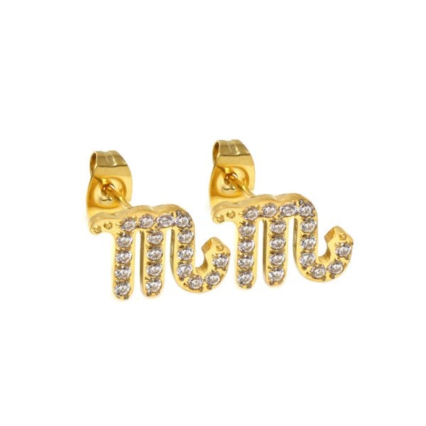 Say It With Scorpio Earrings with CZ Stones - Yellow Gold Plated