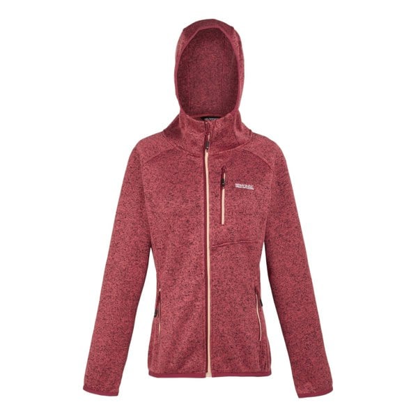 Regatta Womens/Ladies Newhill Marl Hooded Fleece Jacket - Mineral Red