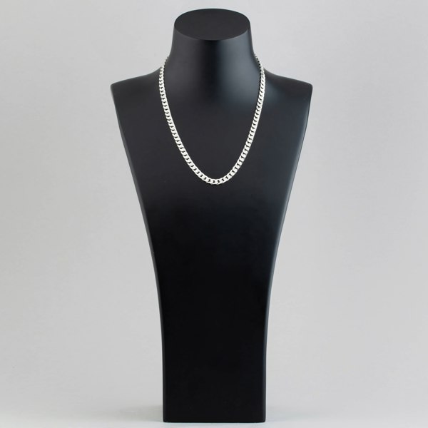 T. H. Baker Sterling Silver 18 Inch Flat Square Curb Necklace 8.13.7014