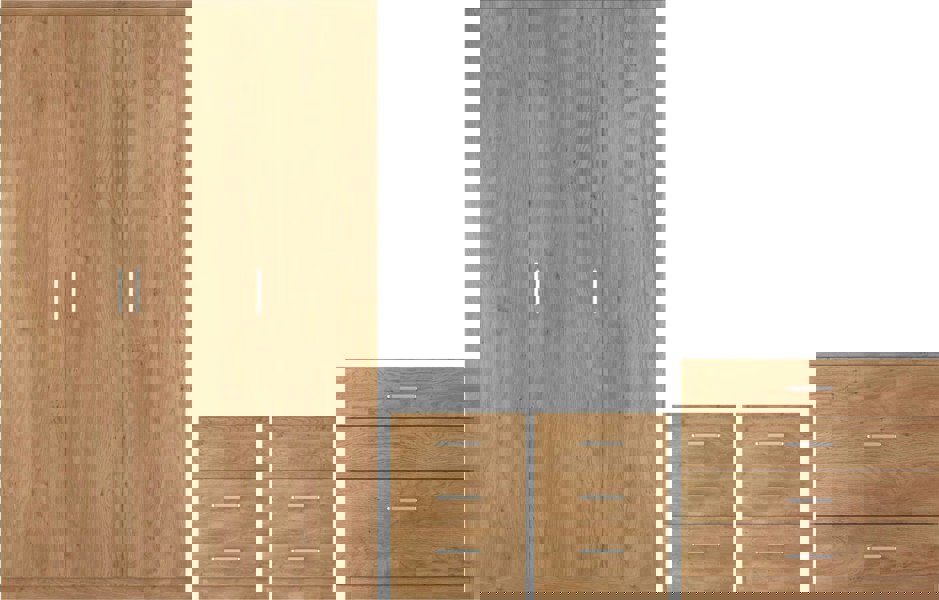 Seconique Dakota 3 Door Triple Wardrobe 4 Piece Bedroom Set