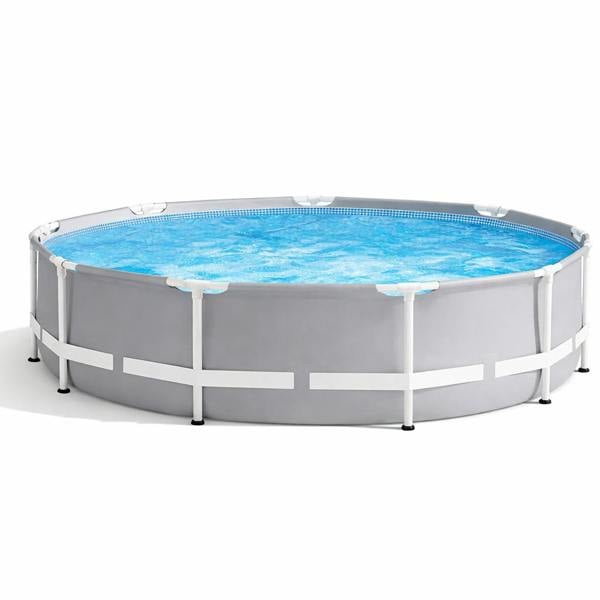 INTEX Prism Frame Pool Set with Filter Cartridge, Pump & Pool Cover 4-in-1  Pool Set 10 ft x 30in