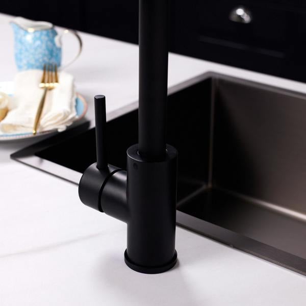 Flode Arendal | Single Lever Kitchen Sink Mixer Tap with Swivel Spout | Matt Black Finish