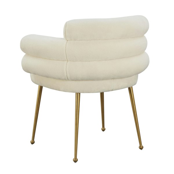 Furniture Edit Dente Cream Faux Sheepskin Dining Chair