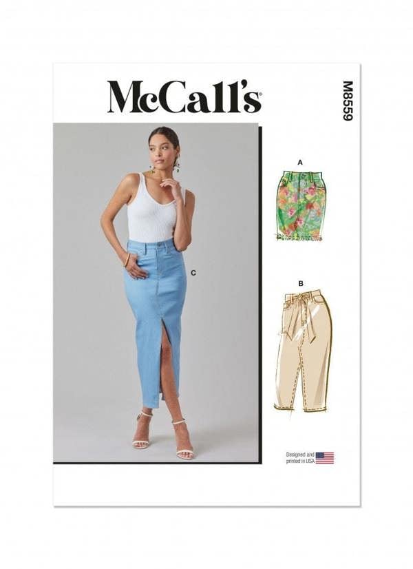 McCalls 8559 Paper Sewing Pattern – Women's Skirt, Intermediate