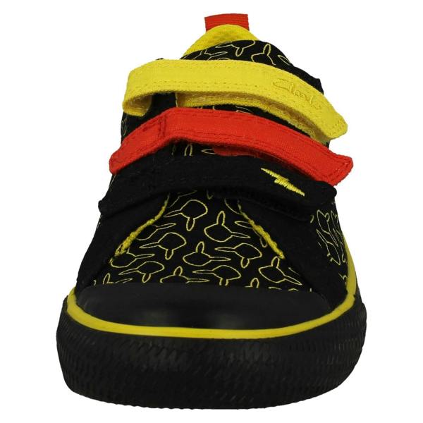 Clarks Childrens Clarks Pokemon Detailed Hook and Loop Canvas Shoes Foxing Mist