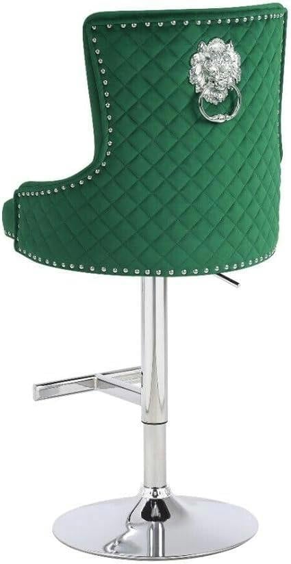 HYGRAD BUILT TO SURVIVE Lion Knocker Velvet Bar Stools, Adjustable Swivel – Set of 2 | HYGRAD®