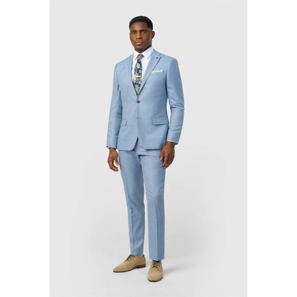Antique Rogue Slim Fit Blake Pale Blue Texture Jacket